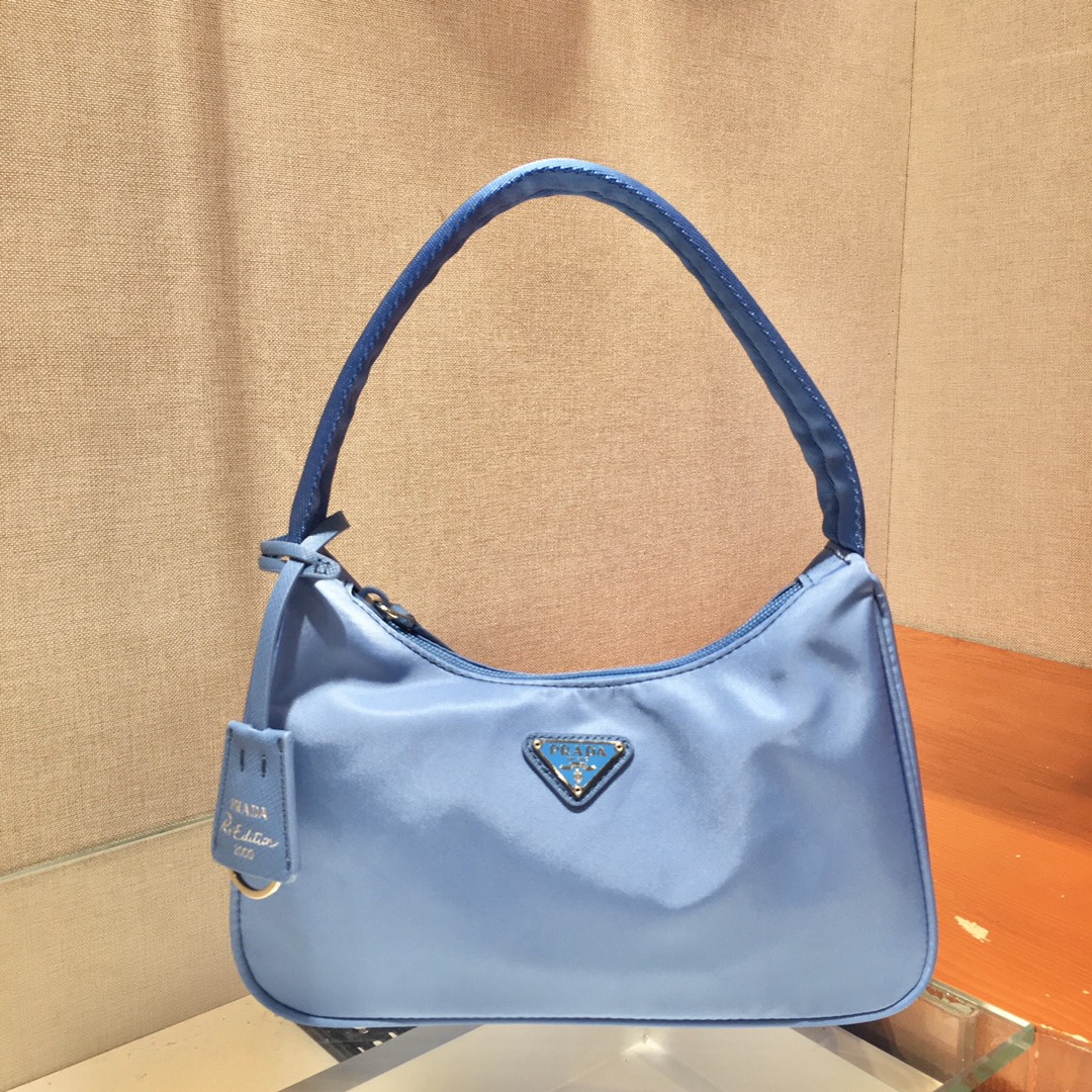 Prada Mini Re Nylon Re Edition 2000 Hobo Bag Handbag Blue 1NE515